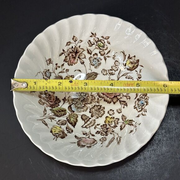 JOHNSON BROTHERS Coupe Cereal Bowl Staffordshire Bouquet Brown Multicolor VTG - Picture 7 of 7